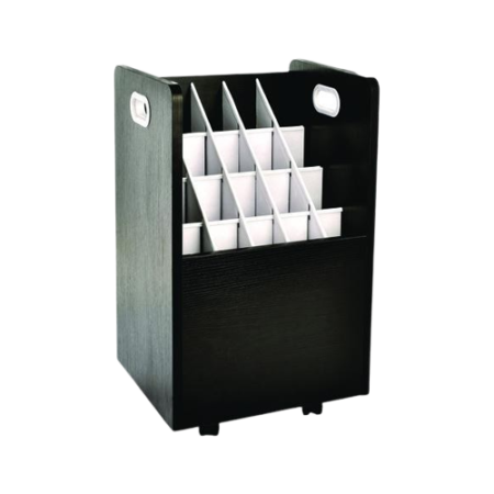 20-Slot Mobile Rolling Wood Blueprint Storage Cabinet Roll File