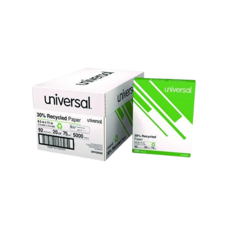30% Recycled Copy Paper, 92 Bright, 20 lb Bond Weight, 8.5 x 11