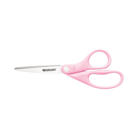 All Purpose Pink Ribbon Scissors, 8" Long