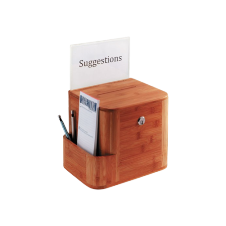 Bamboo Suggestion Boxes, 10 x 8 x 14, Cherry