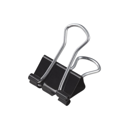 Binder Clips, Small, Black/Silver, 12/Box