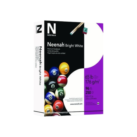 Bright White Card Stock, 96 Bright, 65 lb Cover Weight, 8.5 x 11