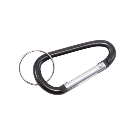 Carabiner Key Chains, (10) 1" x 2" Black