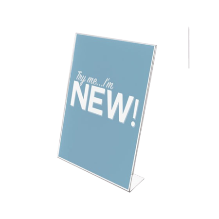 Classic Image Slanted Sign Holder, Portrait, 8.5 x 11 Insert, Clear