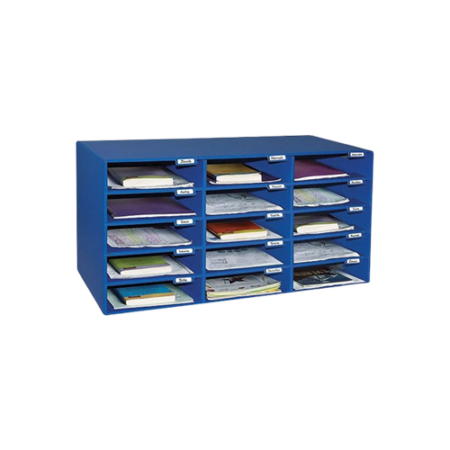 Classroom Keepers Corrugated Mailbox, 31.5 x 12.88 x 16.38, Blue