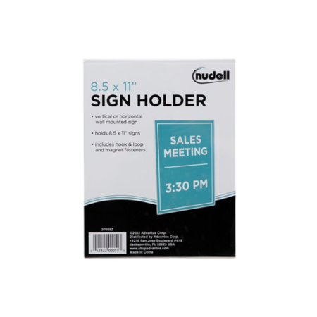 Clear Plastic All-Purpose Mountable Sign Holder, Magnetic/Hook-Loop