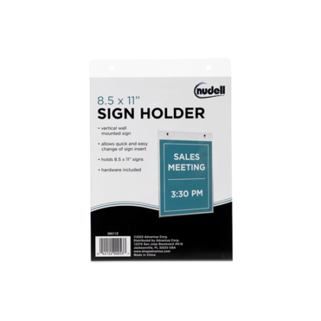 Clear Plastic Vertical-Orientation Wall Sign Holder
