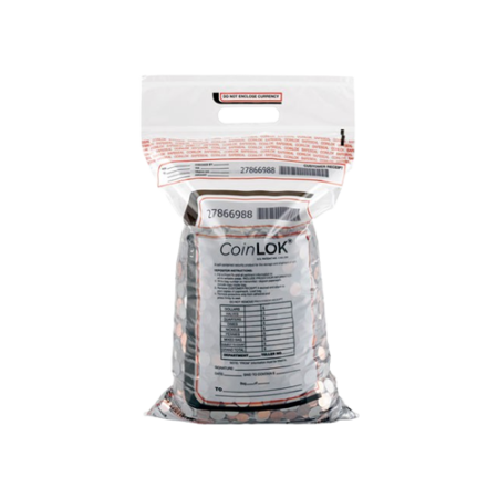 Coin Bag, Plastic, 12.5" x 25", Clear, 50/Pack