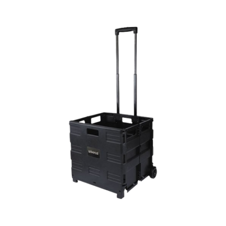 Collapsible Mobile Storage Crate, Plastic, 18.25 x 15 x 18.25