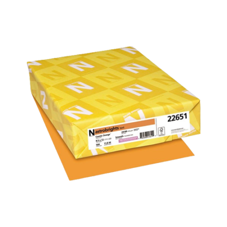 Color Paper, 24 lb Bond Weight, 8.5 x 11, Cosmic Orange, 500/Ream
