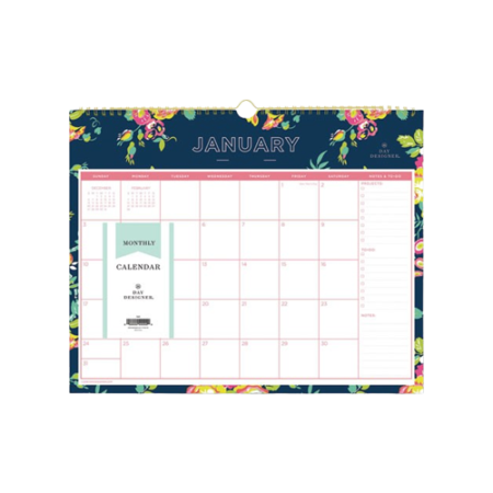 Day Designer Peyton Wall Calendar, Floral Artwork, 15 x 12