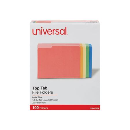 Deluxe Colored Top Tab File Folders