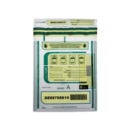 Deposit Bag, Plastic, 9" x 12", Clear, 100/Pack