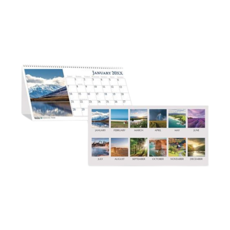 Earthscapes Recycled Desk Tent Monthly Calendar, Scenic