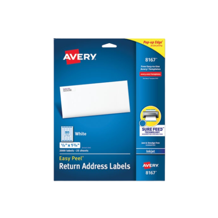 Easy Peel White Address Labels w/ Sure Feed Technology, Inkjet