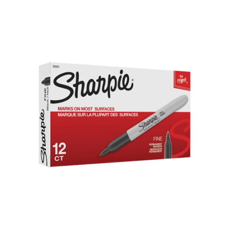 Fine Tip Permanent Marker, Fine Bullet Tip, Black, Dozen