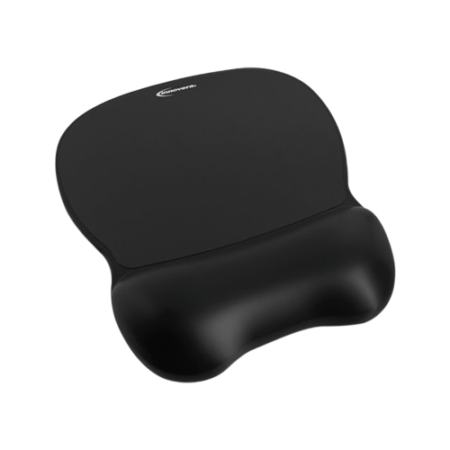 Gel Mouse Pad with Softskin Wrist Rest, 9.62 x 8.25, Black