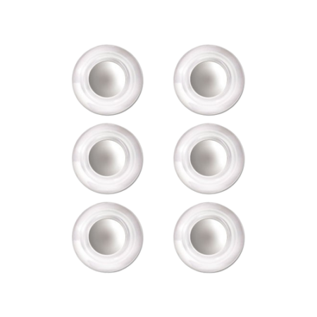 Glass Magnets, Circles, Large, 0.45" Diameter, Clear, 6/Pack