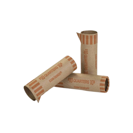 Gunshell Crimped-End Coin Wrapper, Quarters, 1,000/Pack