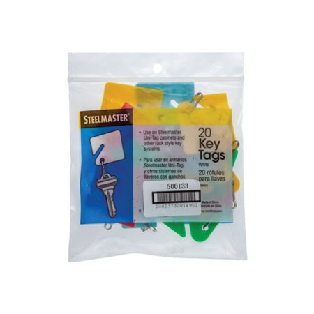 Key Tags, Blue/Green/Red/Yellow, 20/Pack, 3 Packs/Carton