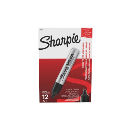 King Size Permanent Marker, Broad Chisel Tip, Black, Dozen