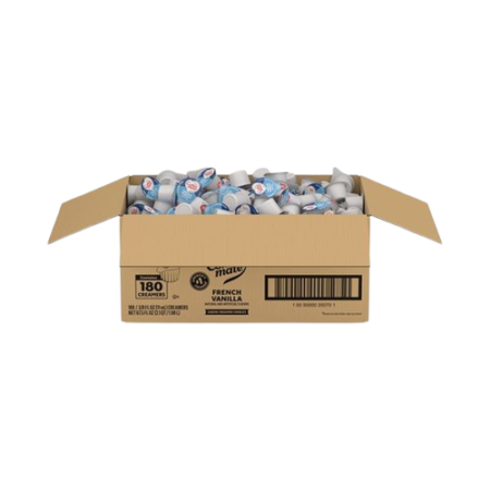 Liquid Coffee Creamer, French Vanilla, 0.38 oz Mini Cups, 180/Carton