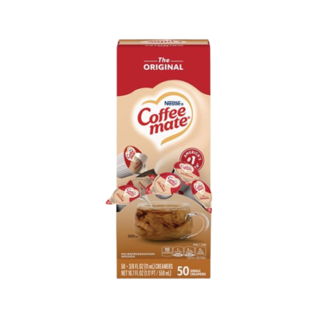 Liquid Coffee Creamer, Original, 0.38 oz Mini Cups, 50/Box