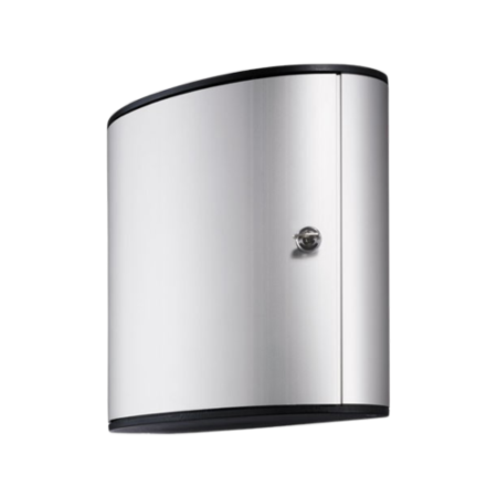 Locking Key Cabinet, 36-Key, Brushed Aluminum, Silver