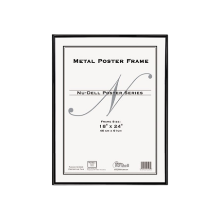 Metal Poster Frame, Plastic Face, 18 x 24, Black