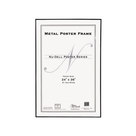 Metal Poster Frame, Plastic Face, 24 x 36, Black