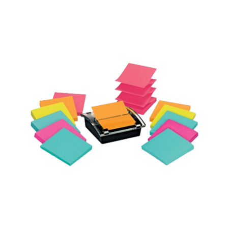 Pop-Up Dispenser Value Pack, For 3 x 3 Pads, Black/Clear