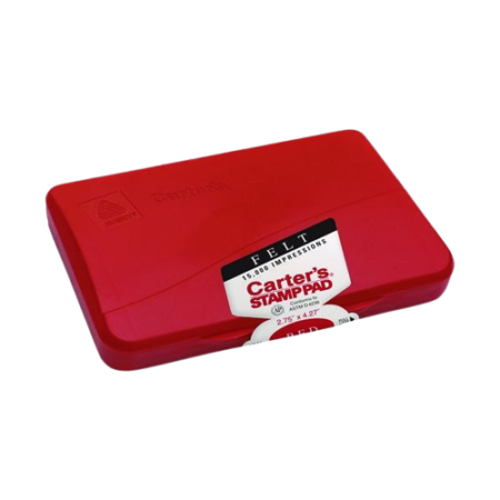 Pre-Inked Felt Stamp Pad, 4.25" x 2.75", Red
