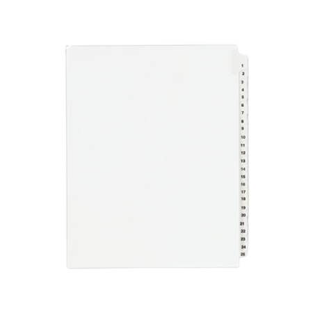 Preprinted Legal Exhibit Side Tab Index Dividers, Avery Style, 25-Tab