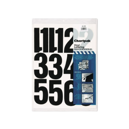 Press-On Vinyl Self-Adhesive Numbers, 4" Tall, Black Characters
