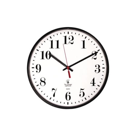 Quartz Slimline Clock, 12.75" Overall Diameter, Black Case