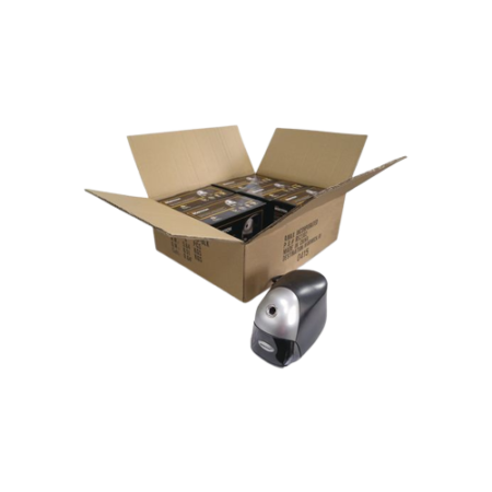 QuietSharp Executive Electric Pencil Sharpener, AC-Powered, 4 x 7.5 x 5.13, Black/Silver, 6/Carton