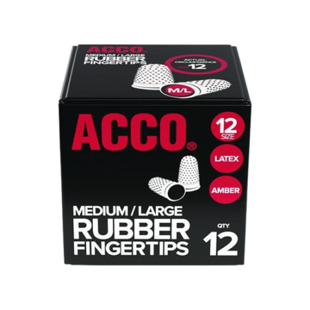 Rubber Finger Tips, 12 (Medium-Large), Amber, Dozen