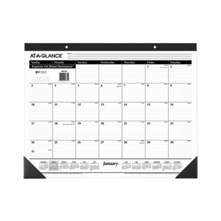 NotePro Undated Daily Planner, 9.25 x 7.25, Black Cover