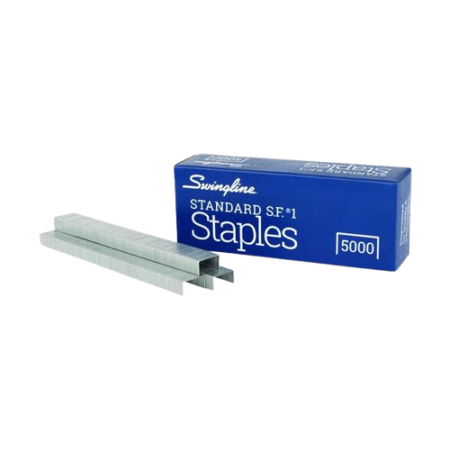 S.F. 1 Standard Staples, 0.25" Leg, 0.5" Crown, Steel, 500/Box