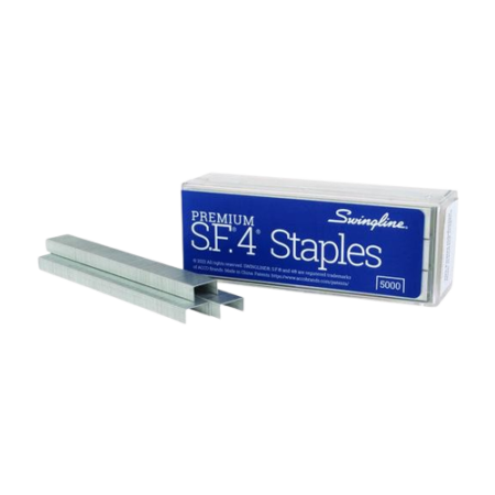 S.F. 4 Premium Staples, 0.25" Leg, 0.5" Crown, Steel, 500/Box