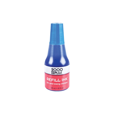 Self-Inking Refill Ink, 0.9 oz. Bottle, Blue