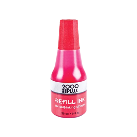 Self-Inking Refill Ink, 0.9 oz. Bottle, Red