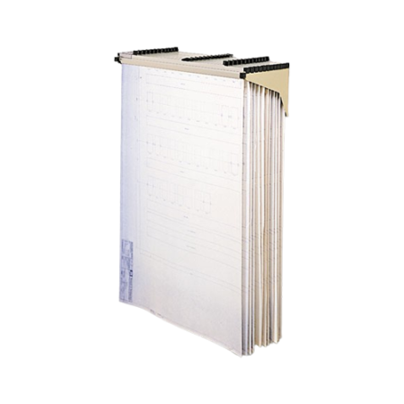 Sheet File Drop/Lift Wall Rack, 12 Hanging Clamps