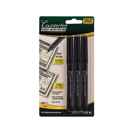 Smart Money Pen for USD, Black, 3/Pack