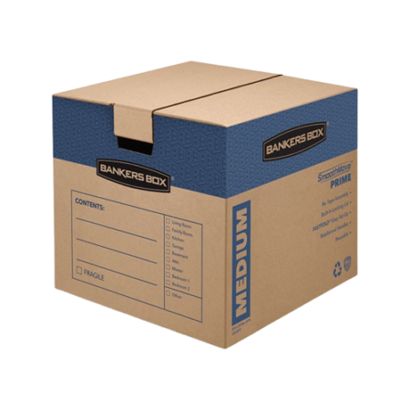 SmoothMove Prime Moving/Storage Boxes, Hinged Lid, Regular