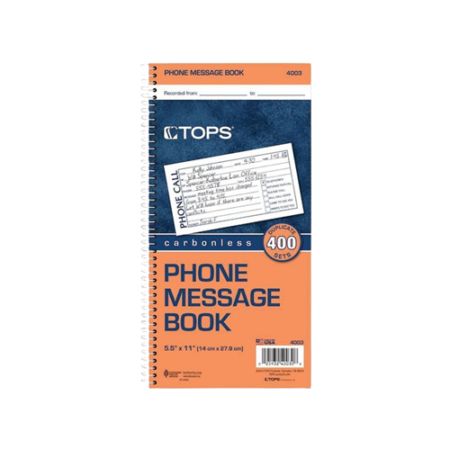 Spiralbound Message Book, Two-Part