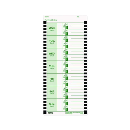 Time Clock Cards for Lathem Time 800P