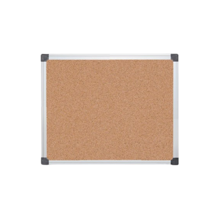 Value Cork Bulletin Board with Aluminum Frame, 24" x 36", Tan Surface