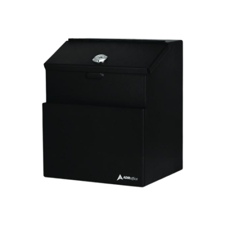Wall Mountable Steel Suggestion Secure Drop Box with Key, 7 x 6 x 8.5