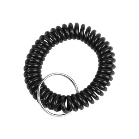 Wrist Key Coil Key Organizers, Black, 12/Pack